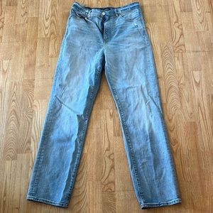 Gently used. Express modern straight size 12 women’s jeans. Little distressed.